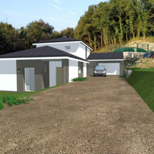 avant projet maison contemporaine acadie avec volumes adpatés au terrain