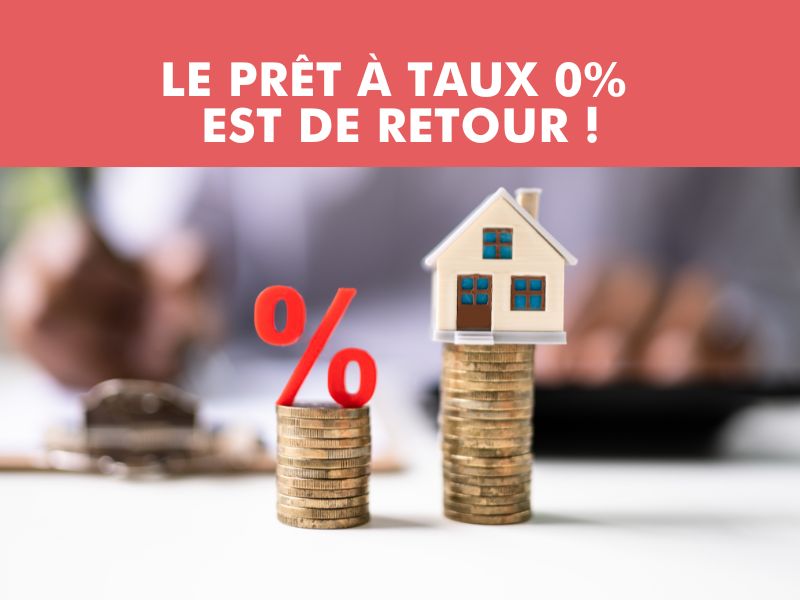 prêt à taux zéro de retour pour les achats d'habitation, maison et piles de pièces.