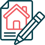 logo plan de maison et crayon